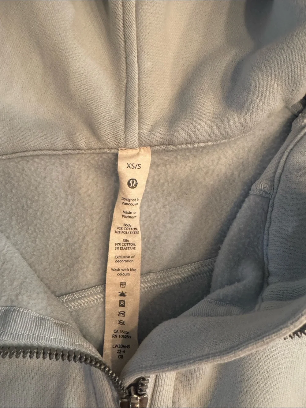lululemon athletica powder blue scuba oversized  Half-Zip Hooded Pullover